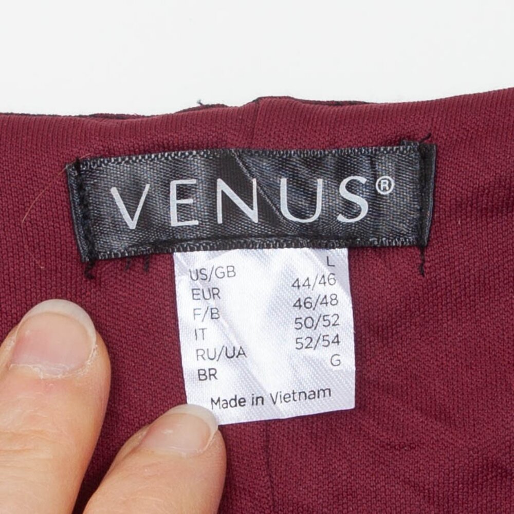 Venus‎ Womens Crushed Velvet Bell Sleeve Top Size L Red Black Dark Romantic Goth - Picture 5 of 8